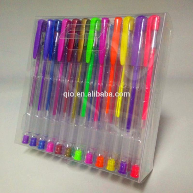 hot sale high quality gel pen stationery set with pvc packing and gel in pen with metallic color