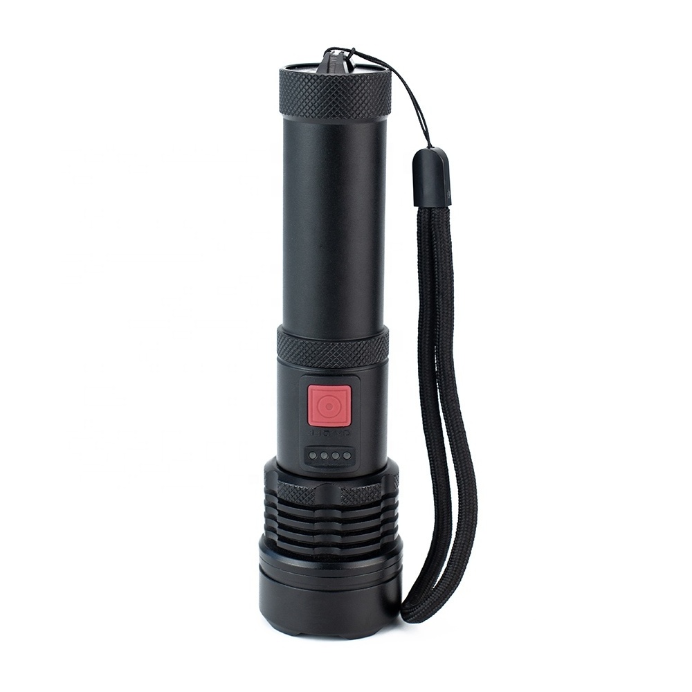 2024 new XHP50 SOS high lumen outdoor hunting torch zoom 18650 battery tactical LED flashlight