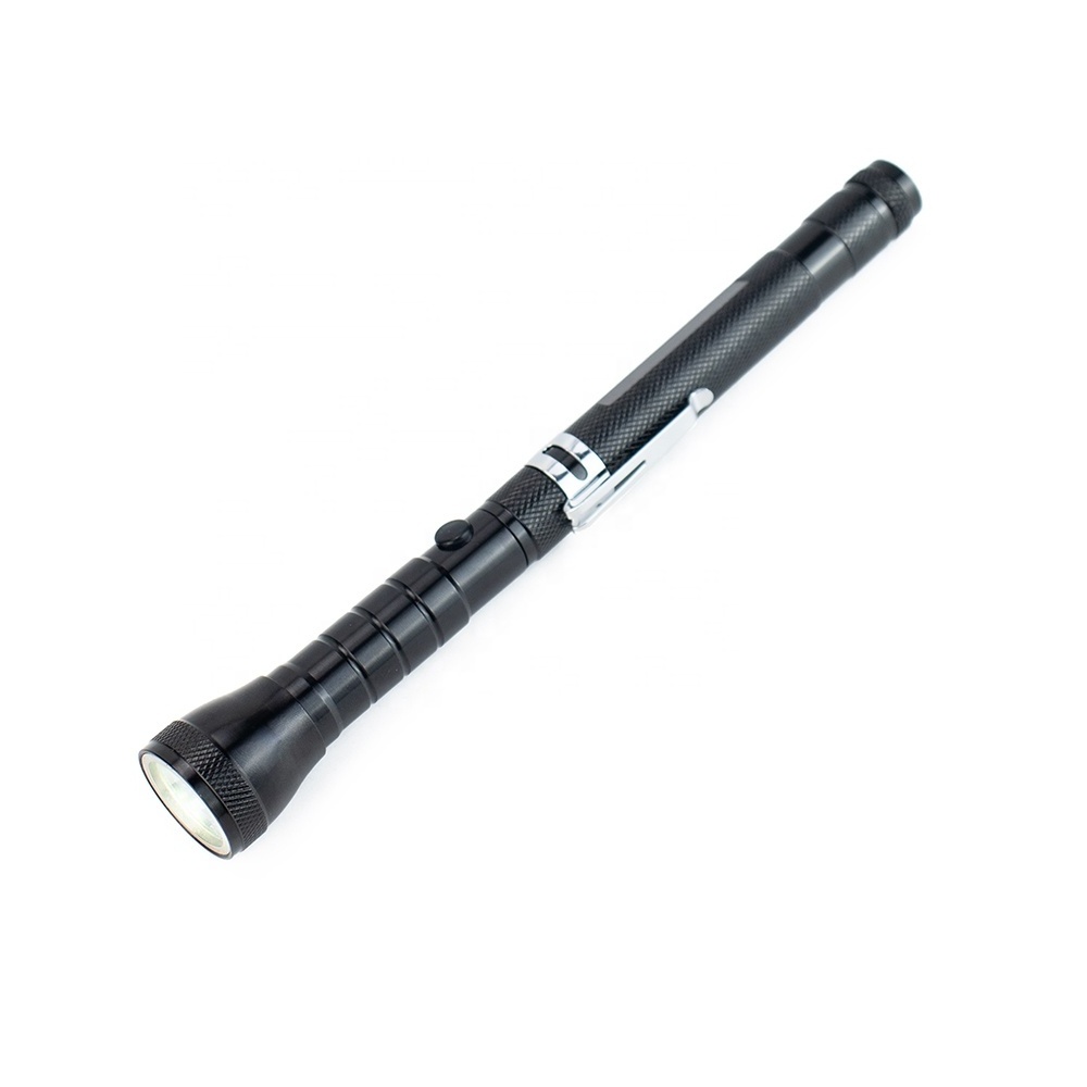 Telescopic Repairing Torch Light COB Floodlight AA battery Freely Rotate Magnetic Picker LED Flashlight