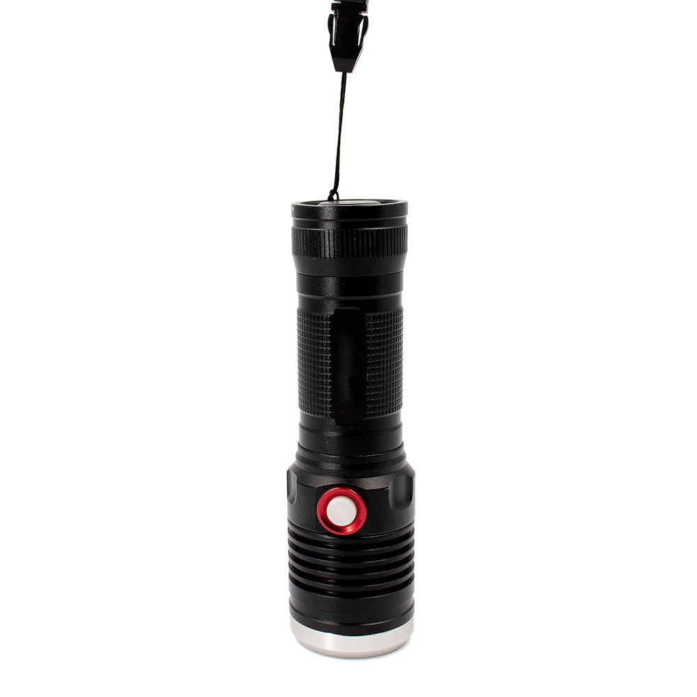 High power T6 Micro rechargeable LED torch Black Aluminum Heavy duty adjustable custom flashlight