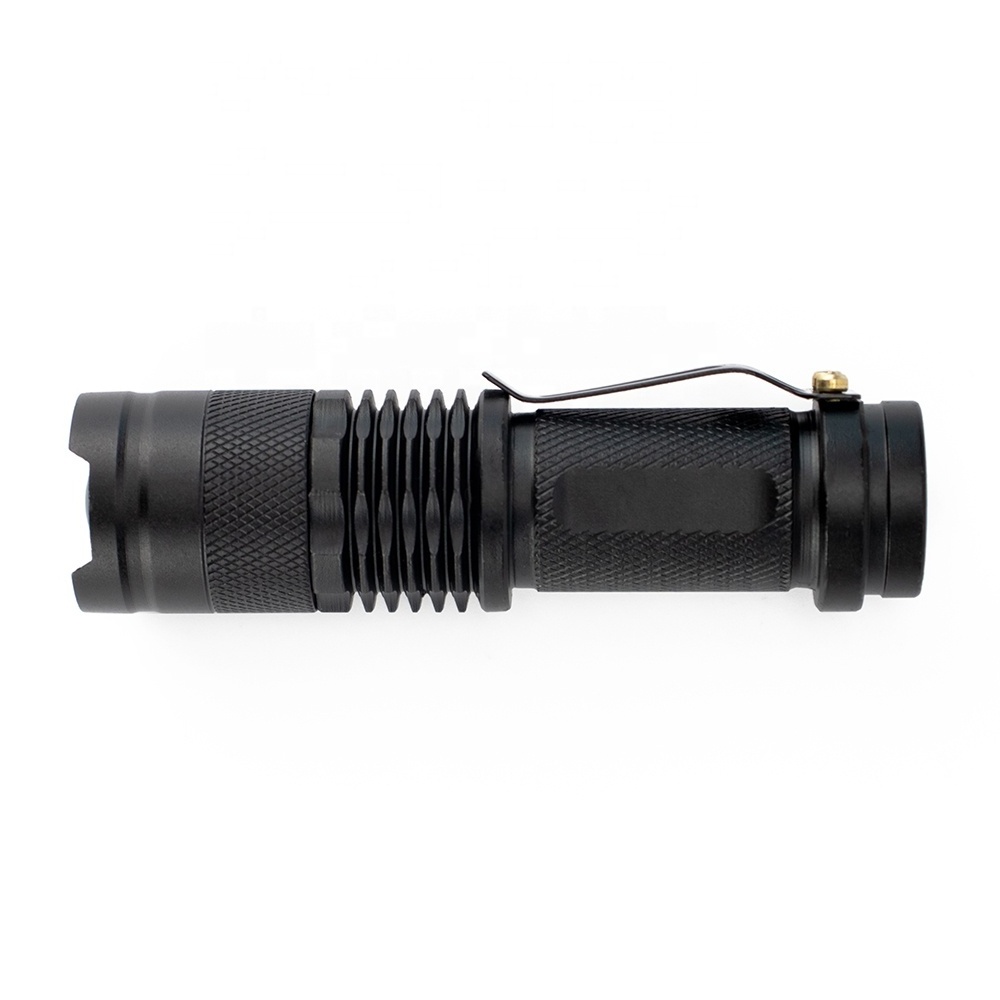 Customized logo aluminum rechargeable tactical zoom mini led torch light