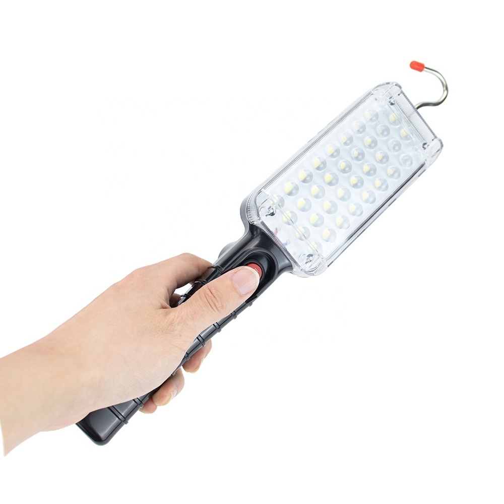 Handheld portable 2000mAh super bright 34 SMD hook magnetic rechargeable LED work light for inspection