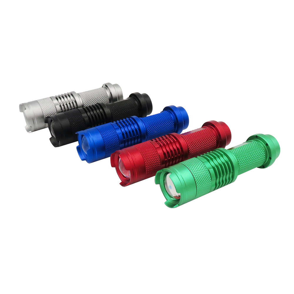 hot sell  Aluminum Alloy LED Lighting Flashlights AA Battery Flashlights Camping Mini  with metal clip