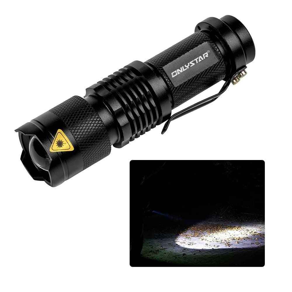 hot sell  Aluminum Alloy LED Lighting Flashlights AA Battery Flashlights Camping Mini  with metal clip