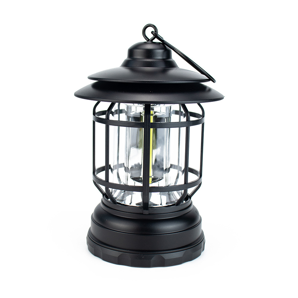 Outdoor garden use plastic Type C Rechargeable yellow lighting Dimmable LED latern camping light