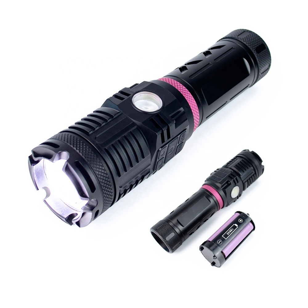 New high lumen 1500lm professional torch outdoor zoom XHP120 COB RGB LED flashlight