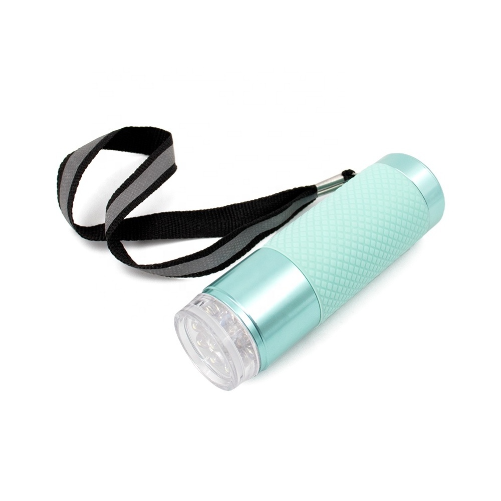 Wholesale Aluminum 9 Led Mini Torch light Portable Cute Keychain Lamp Pocket Gift LED Flashlight