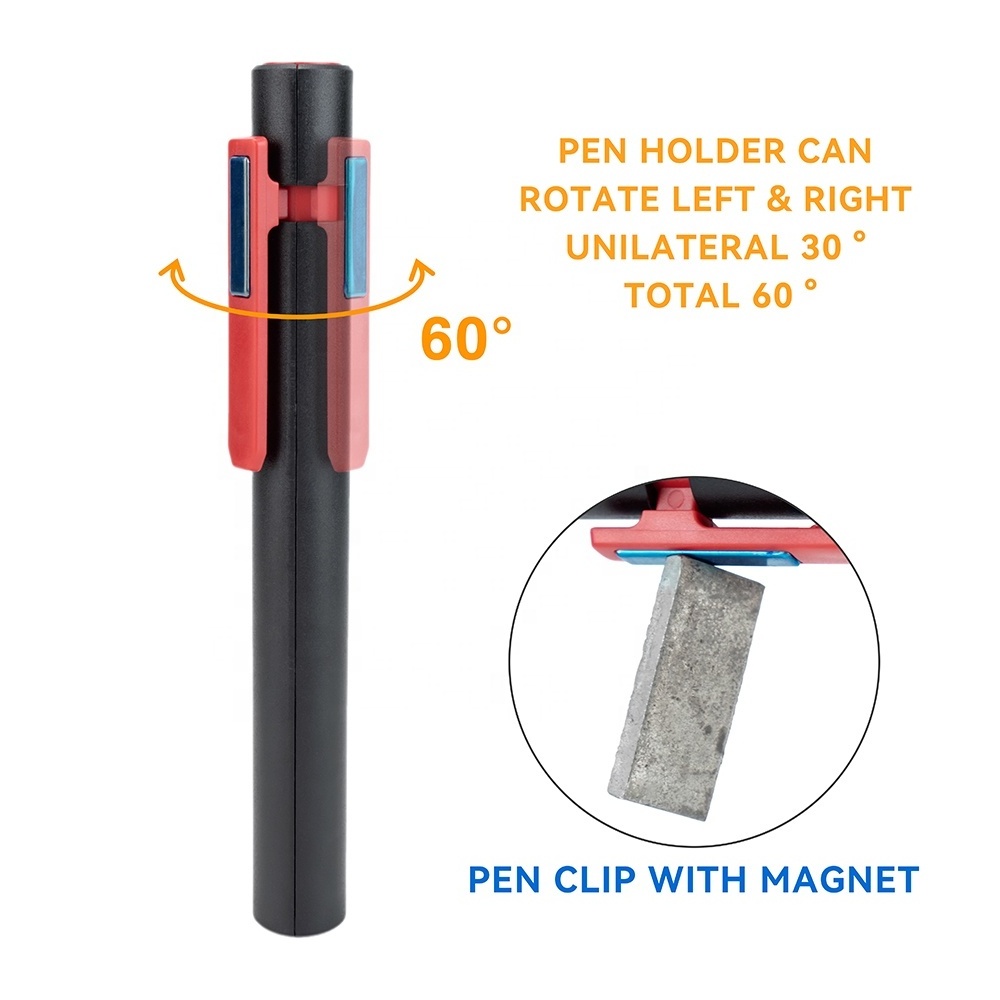 COB rechargeable magnetic pen clip hand torch USB charging work light for camping trekking tactical night light