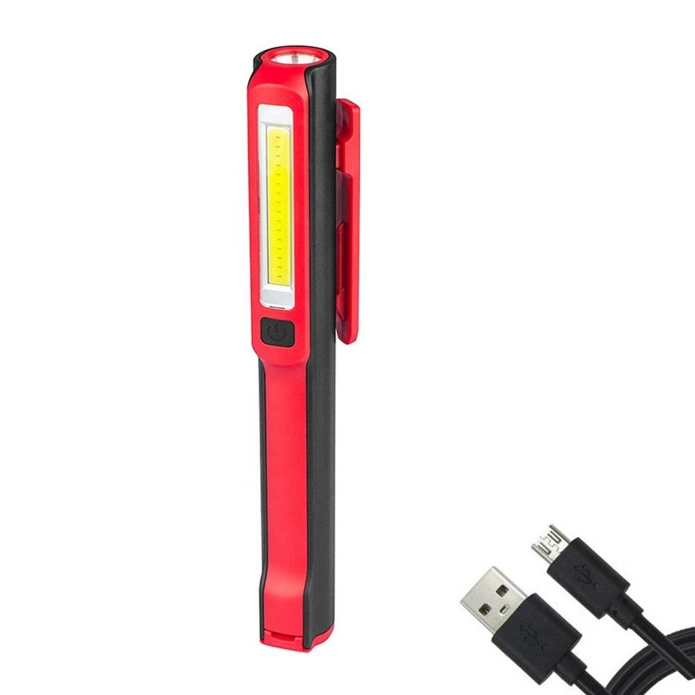 COB rechargeable magnetic pen clip hand torch USB charging work light for camping trekking tactical night light