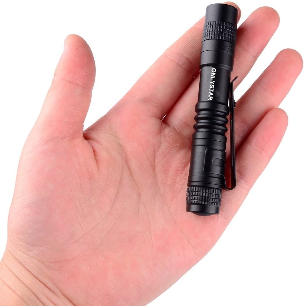 ONLYSTAR Super Small Mini LED Aluminum Battery-Powered Handheld Pen Light Tactical Pocket Torch with Clip