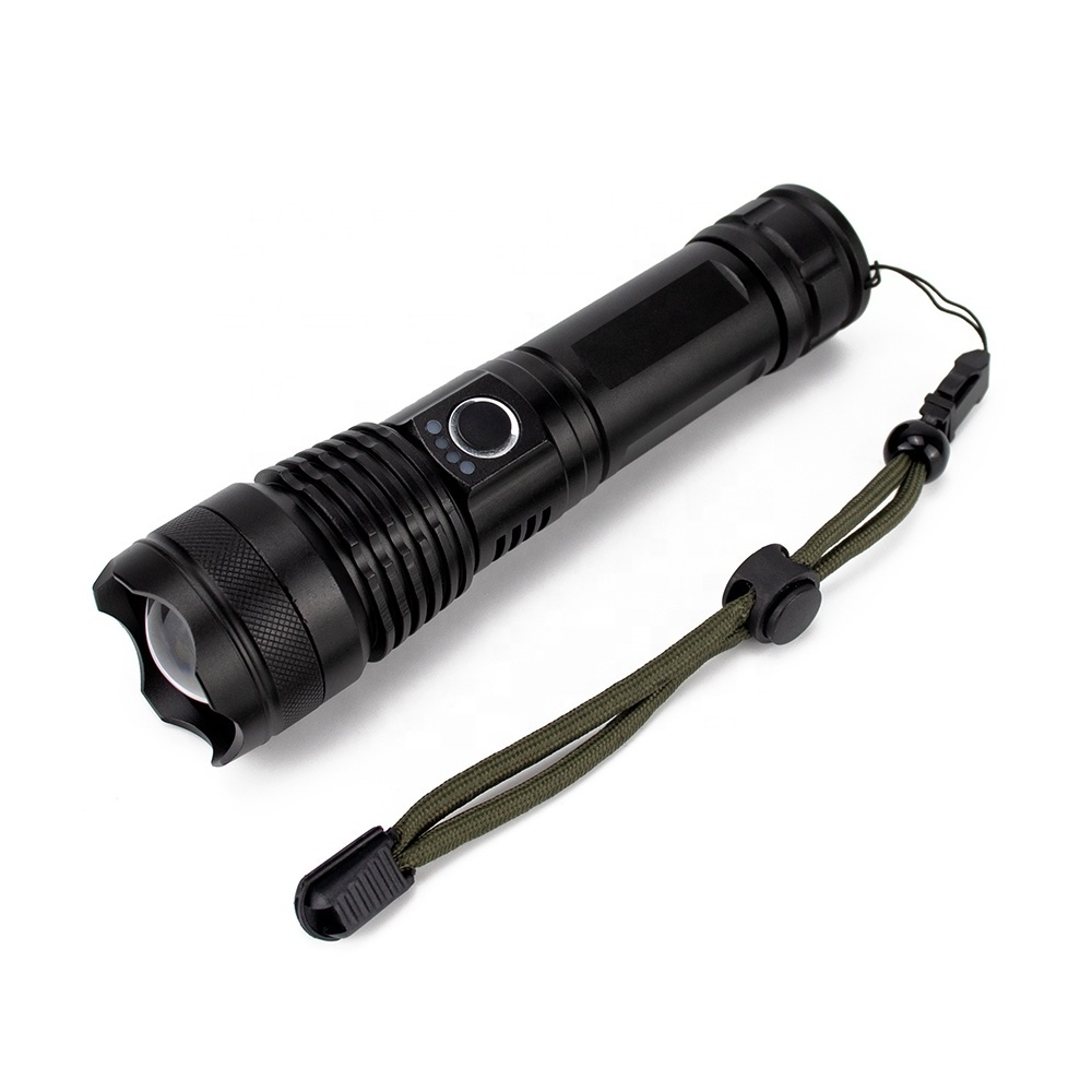 Waterproof super 5 modes bright zoomable torch XHP50 led tactical flashlights high lumens rechargeable