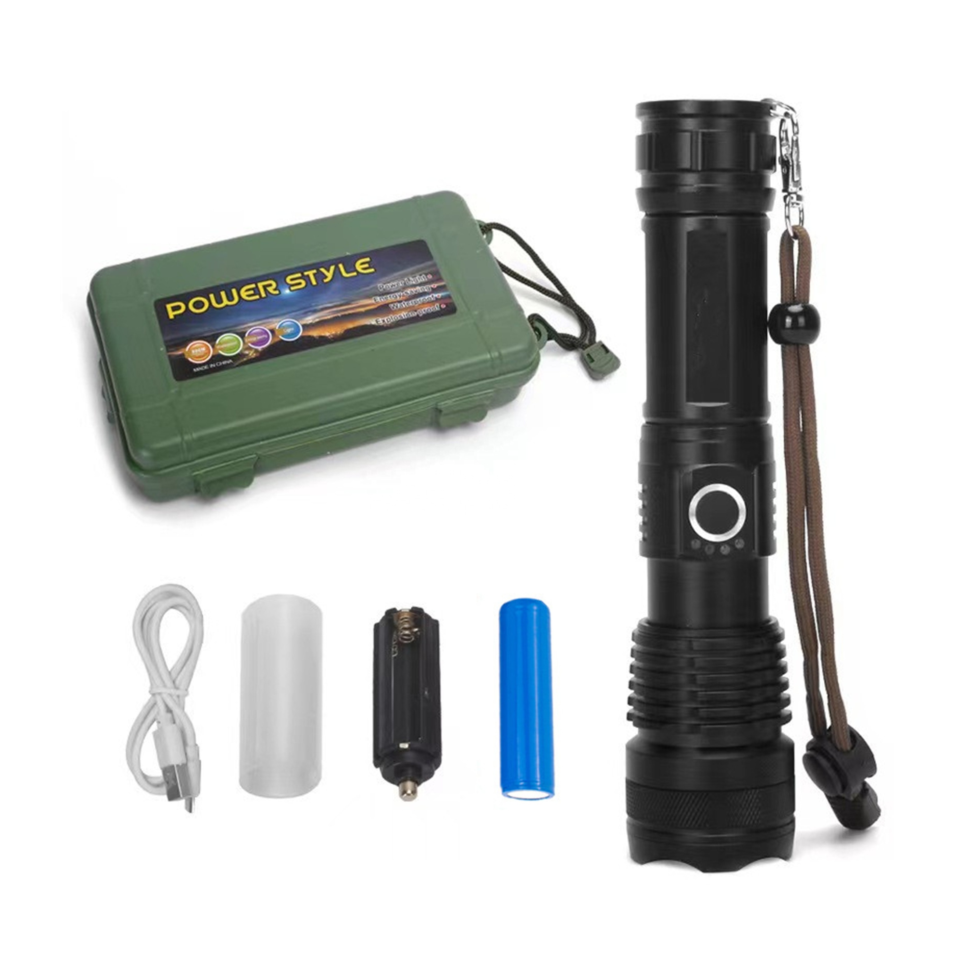 Waterproof super 5 modes bright zoomable torch XHP50 led tactical flashlights high lumens rechargeable