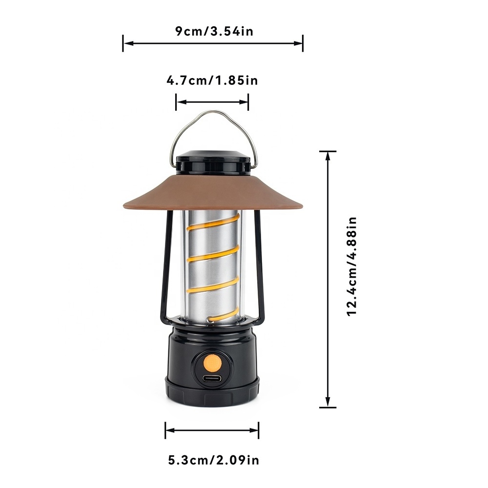 Outdoor Portable Camping Light Warm Light Atmosphere Sense Retro Horse Lamp Rechargeable Hand Lamp