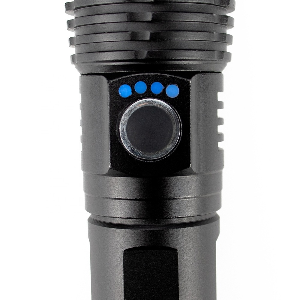 Waterproof super 5 modes bright zoomable torch XHP50 led tactical flashlights high lumens rechargeable