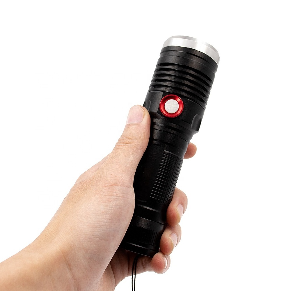 Micro Charging Handheld flash light Zoom Focusing Aluminum Emergency Torch Light Tactical LED Flashlight