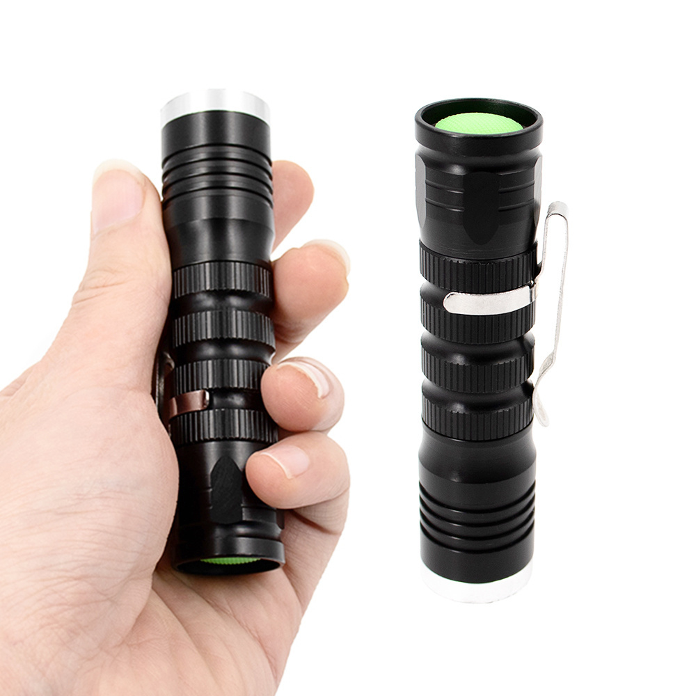 Small Professional Used LED Clip 3W Power Dry Battery Pocket Flashlight Camping LED Hot Selling Inspect Torch