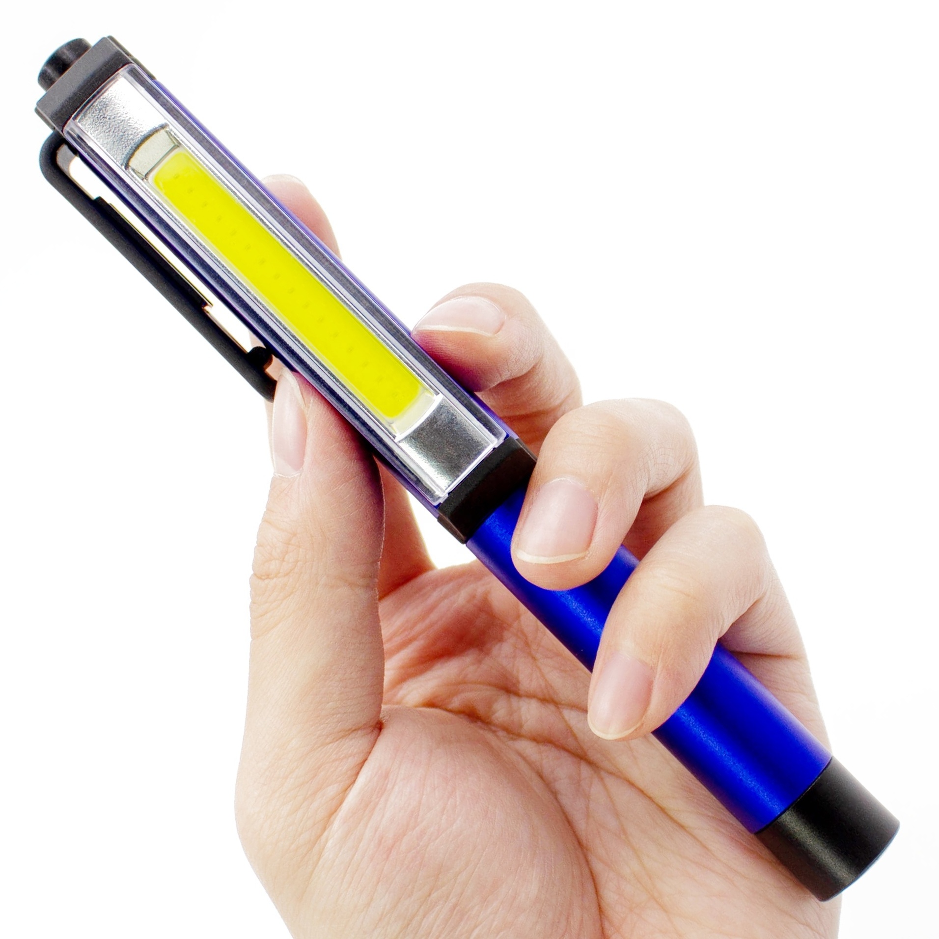 High quality Dry battery Portable pen flexible COB LED pen light pocket torch with clip for Workshop, Inspection lamp