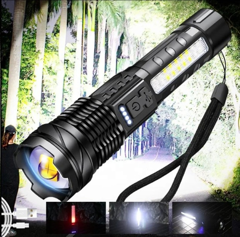 Factory sale hot customized XHP50 rechargeable led flashlight