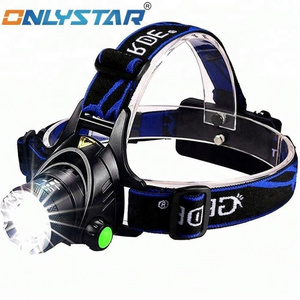 GS-6014 T6 Headlamp Super Bright LED Hunting Head Light High Power Rechargeable with Zoomable 3Modes Waterproof IPX4 for Camping