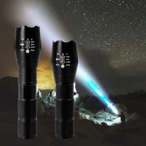 T6 Aluminum  LED Torch Waterproof Flashlight with Adjustable Focus Zoom 5 Modes Including SOS Warning Light for Outdoor Camping