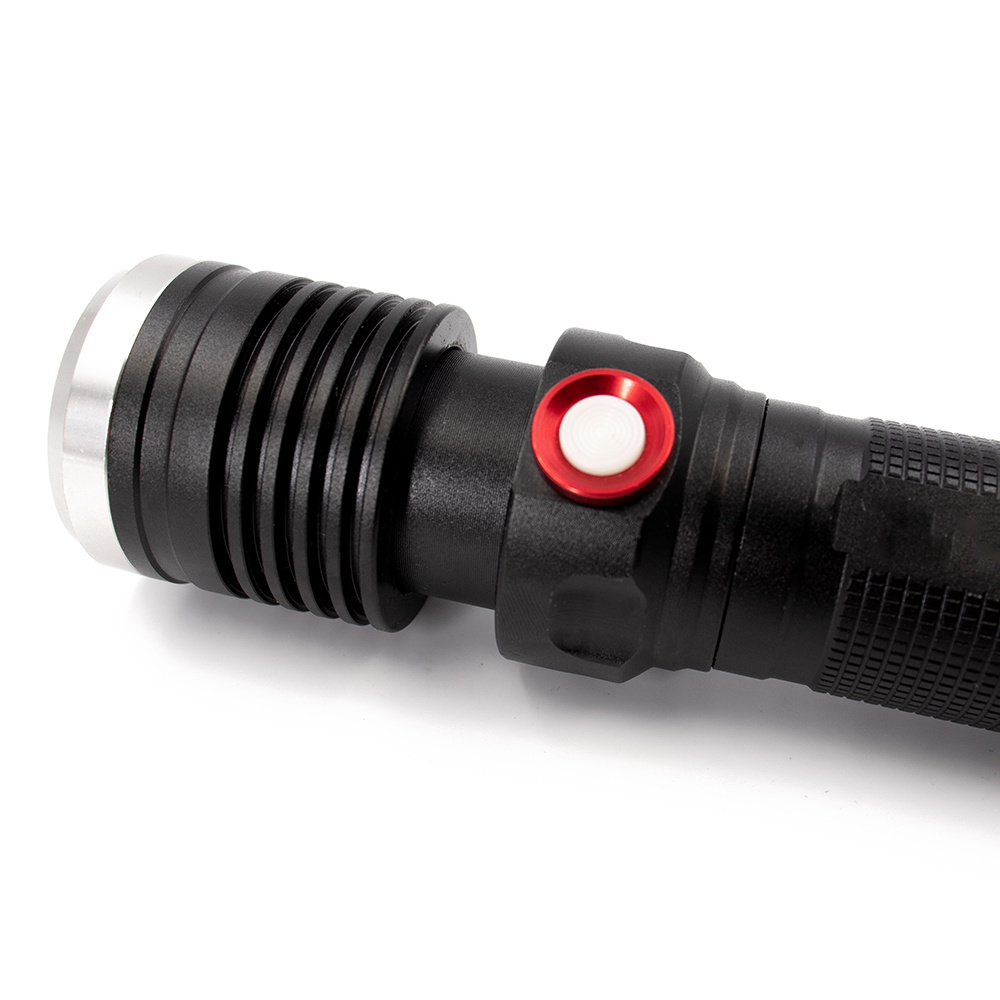 High power T6 Micro rechargeable LED torch Black Aluminum Heavy duty adjustable custom flashlight