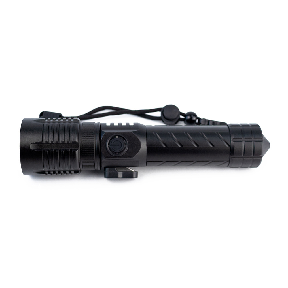 Aluminum P50 LED high lumen powerful brightness torch with safety hammer and belt cutter  emergency flashlight