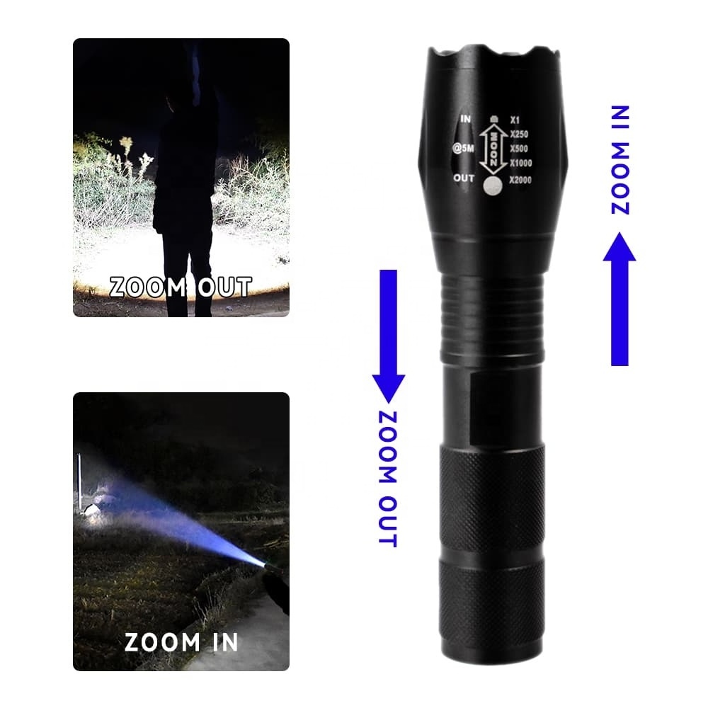 New style torch high lumens focusing aluminium alloy T6 tactical adjustable rechargeable led flashlight