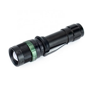 Portable Tactical Flashlight with T6 Zoomable Clip Torch 3 Modes Durable Aluminum ABS