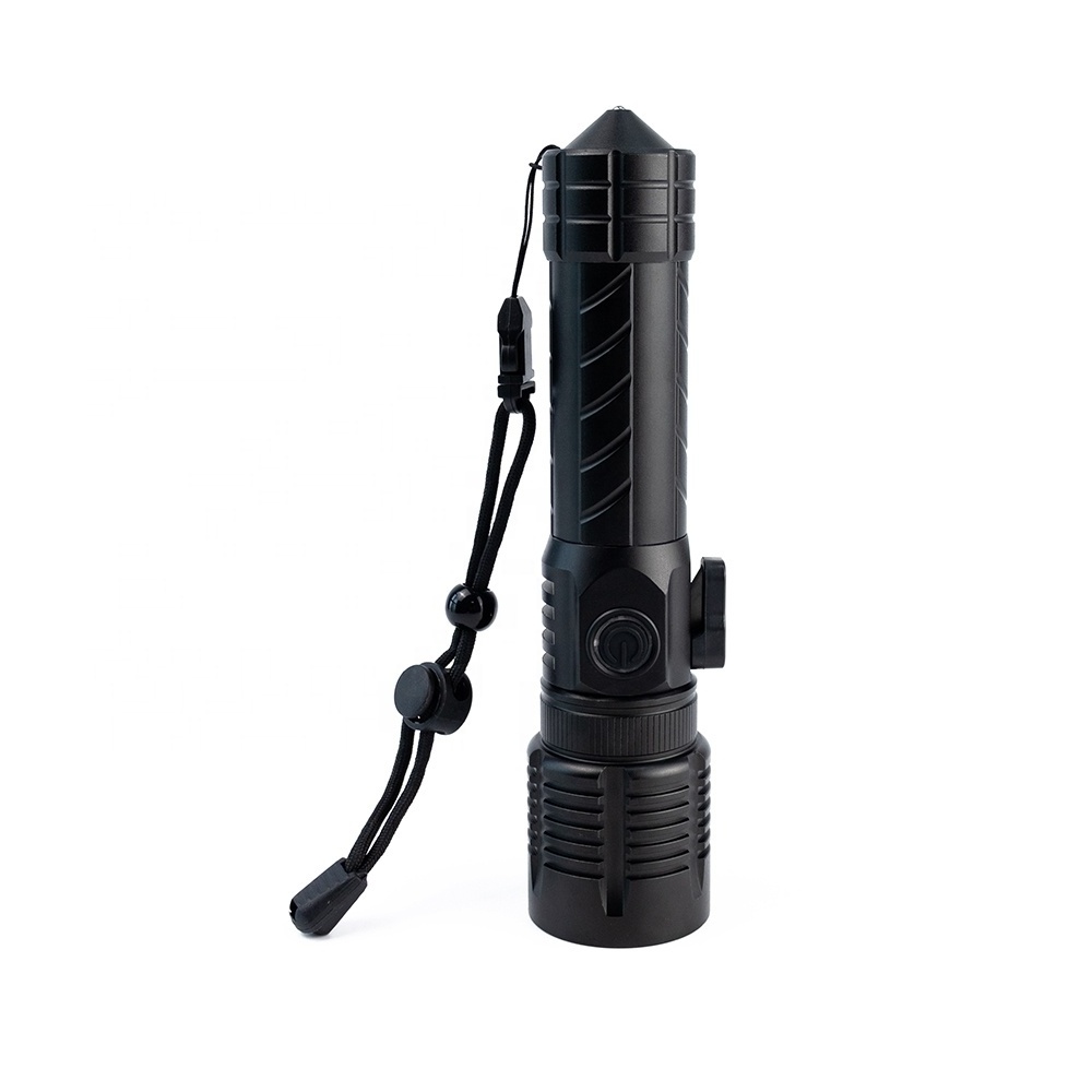 Outdoor Emergency Hammer Cutter Usb Rechargeable Tactical LED Torch Multifunctional Portable P50 LED Flashlight