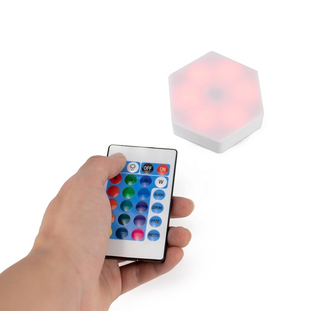 Remote Control Wireless Mini Combinable Light Wall Light Hexagonal Colorful Small LED Night Light