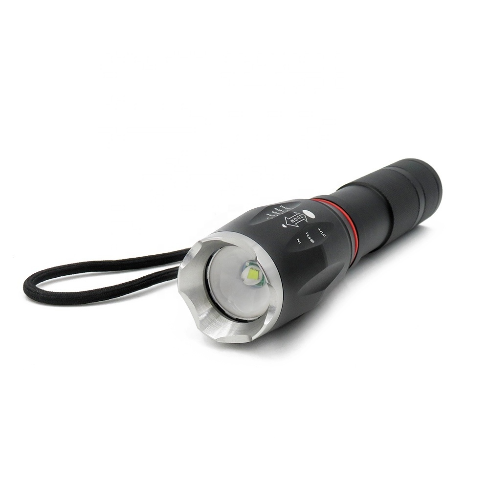 COB zoomable 200LM torch 3*AAA Battery waterproof 18650 tactical led flashlight with SOS light