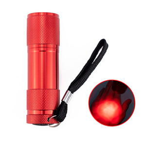 9 LED red torch light for Astronomy Aviation Night Vision Hunting 620nm 625mm red lighting flashlight