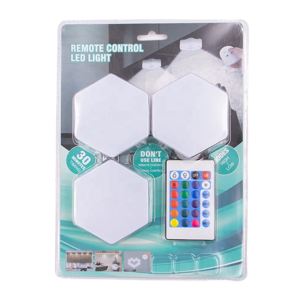 Remote Control Wireless Mini Combinable Light Wall Light Hexagonal Colorful Small LED Night Light