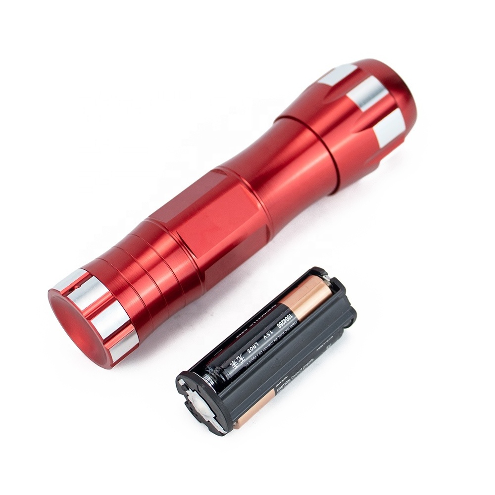 1W Dry Battery Aluminum Torch Light Portable LED Flashlight with Emergency Handle for Outdoor Use