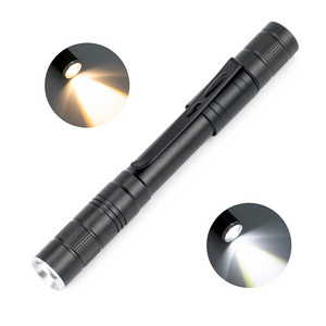 portable rechargeable medical led pen flashlight double source yellow and white led flashlight for doctor and nurse