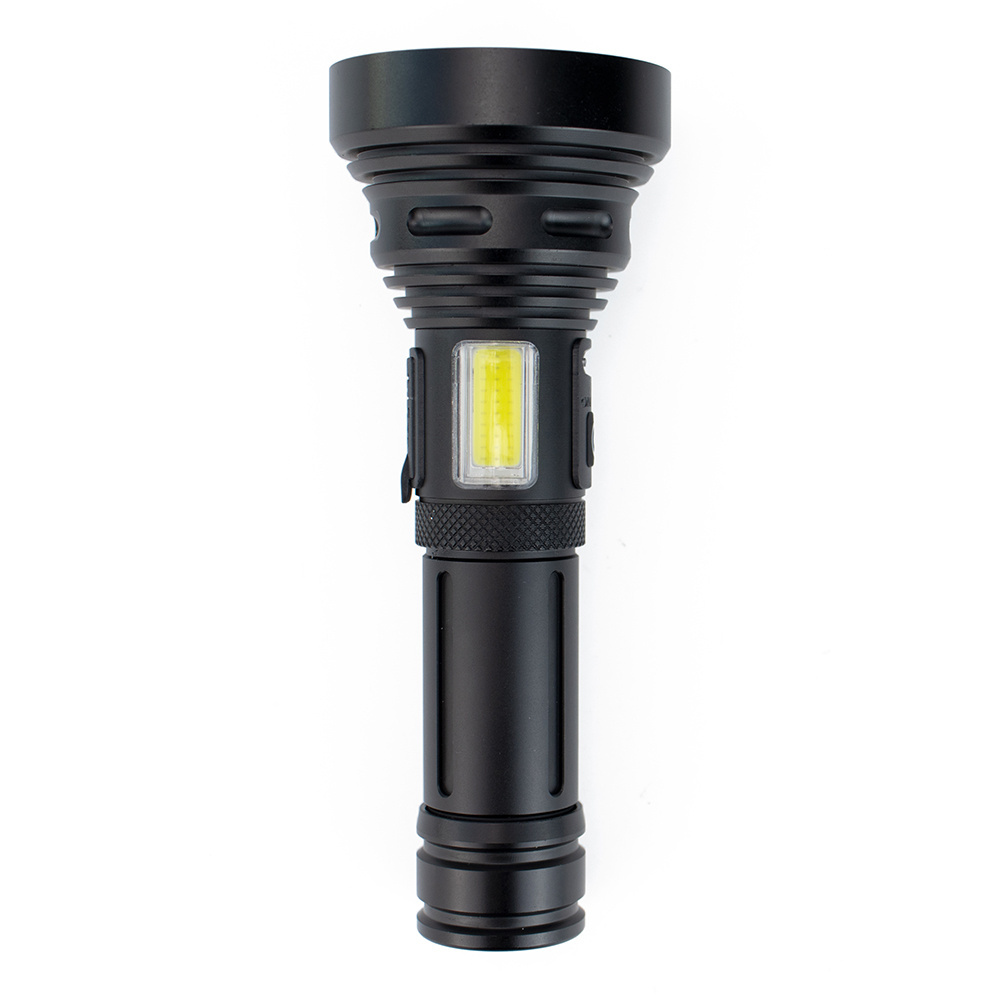 Aluminum handheld led torch with laser engraving 10W COB Tactical LED Flashlight with USB cable