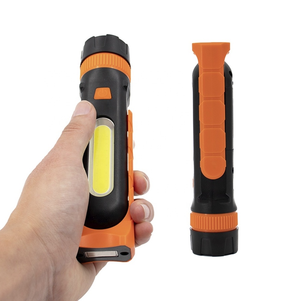 High Power Long Range Lighting ABS 270 degree rotary Stand Tail Magnet Portable LED Flashlight