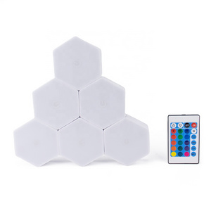 Remote Control Wireless Mini Combinable Light Wall Light Hexagonal Colorful Small LED Night Light