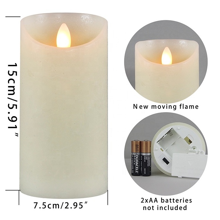 Christmas decorations moving flame effect flameless electric LED candle light with remote