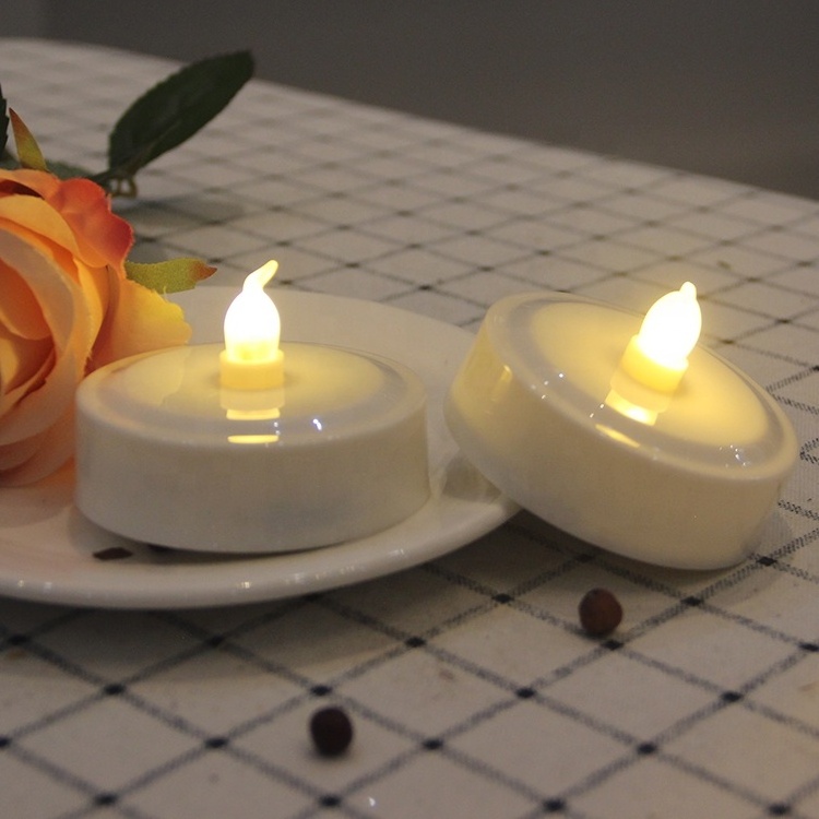 Wedding Supply Large Plastic Flameless Tealight Candles 3 Way Switch Battery Operated LED Tea Light Candles