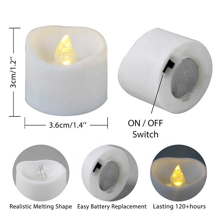 Home Decoration Wedding Battery Operated Flickering Votive Electronic Tea Lights LED Flameless Candles with Remote Control