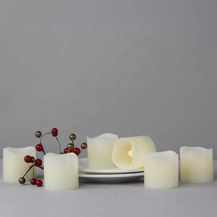 High Quality Ivory Real Wax Pillar Tealight Flickering Flameless & LED Candles for Home Decor