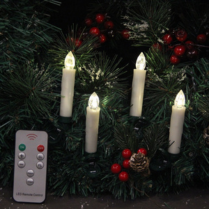 Home decoration electric flameless flickering remote control christmas tree lights led taper candles