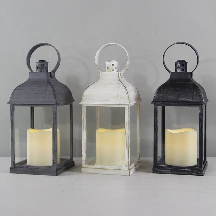 Rustic Battery Operated Table Decor LED Electric Lantern for Candle