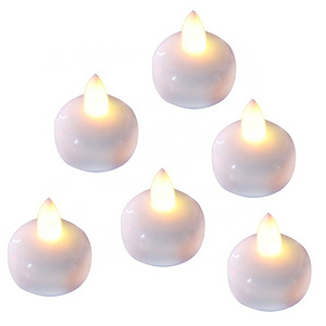 Set of 6 Waterproof White Light Battery Operated Flameless Floating LED Tea Light Candle With Water Sensor