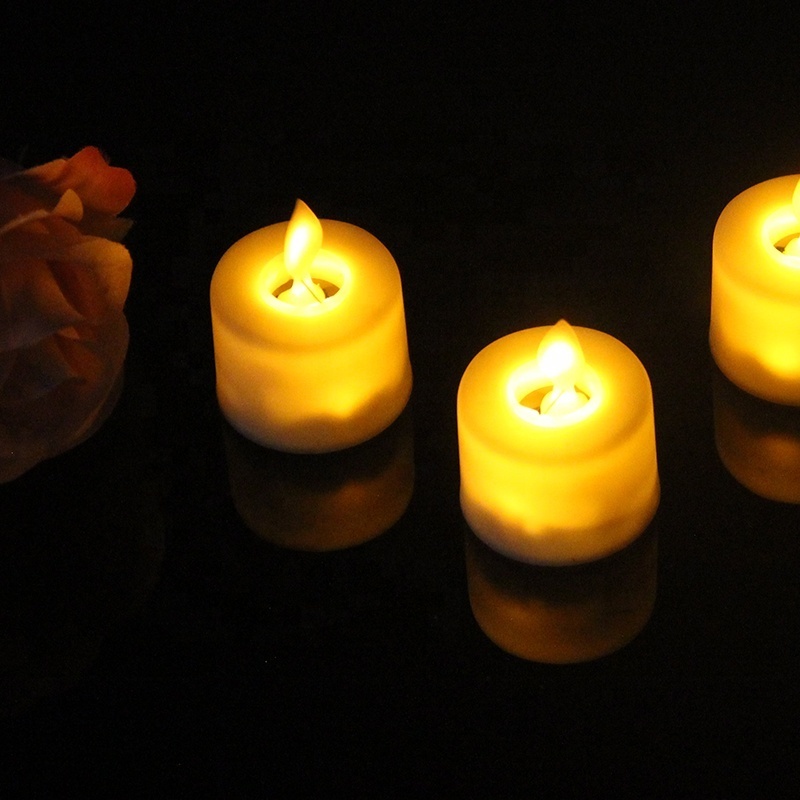 Wedding Decoration Battery Operated Warm White Flickering Flameless Set Of 6 Flicker Moving Led Tealight Candle