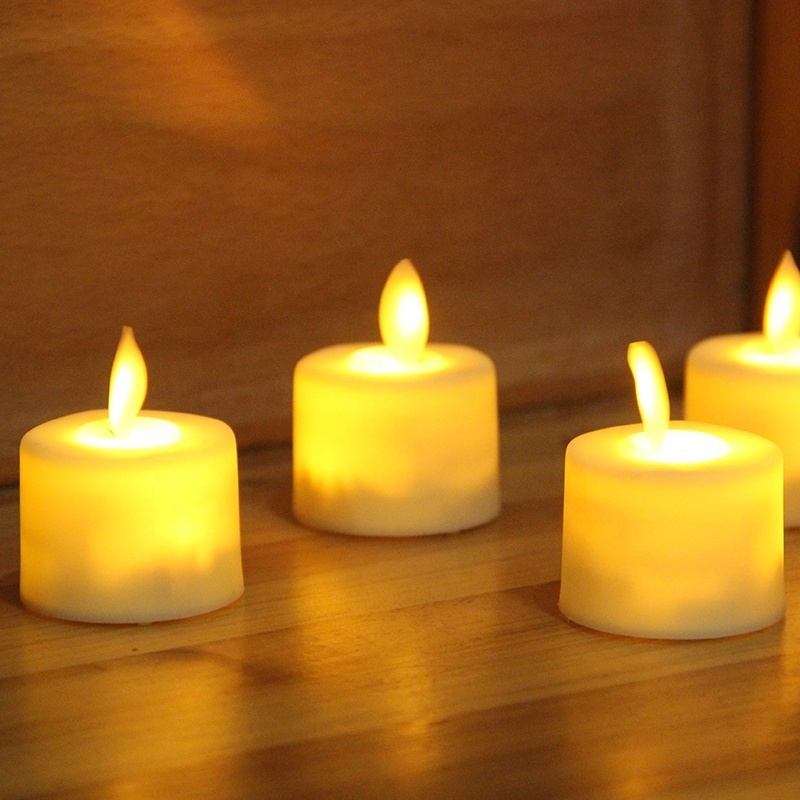 Wedding Decoration Battery Operated Warm White Flickering Flameless Set Of 6 Flicker Moving Led Tealight Candle