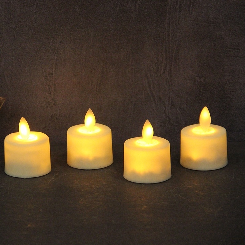 Wedding Decoration Battery Operated Warm White Flickering Flameless Set Of 6 Flicker Moving Led Tealight Candle