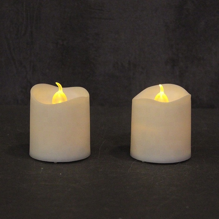 Home Decor Set of 2 Battery Operated  Flickering Electric Tea Lights Flameless LED Votive Candles