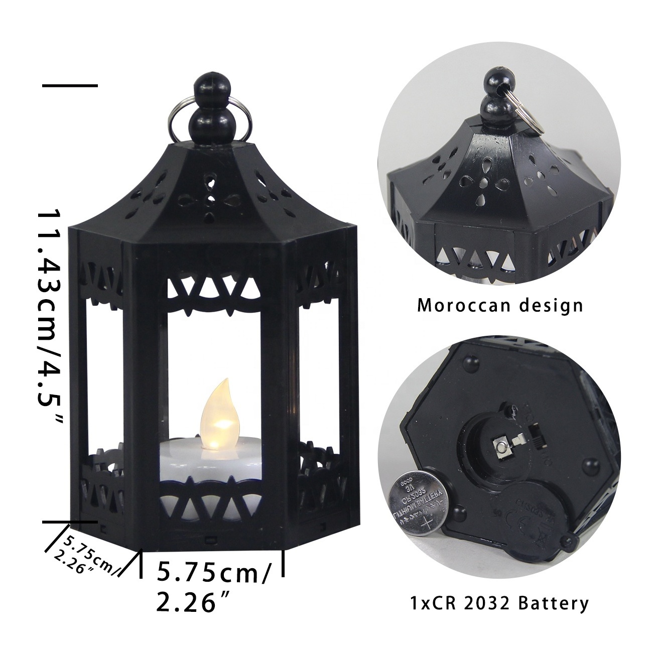 Wedding Home Decor Black Plastic Ramadan Moroccan Mini Votive LED Tea Light Mini Candle Lanterns Holder